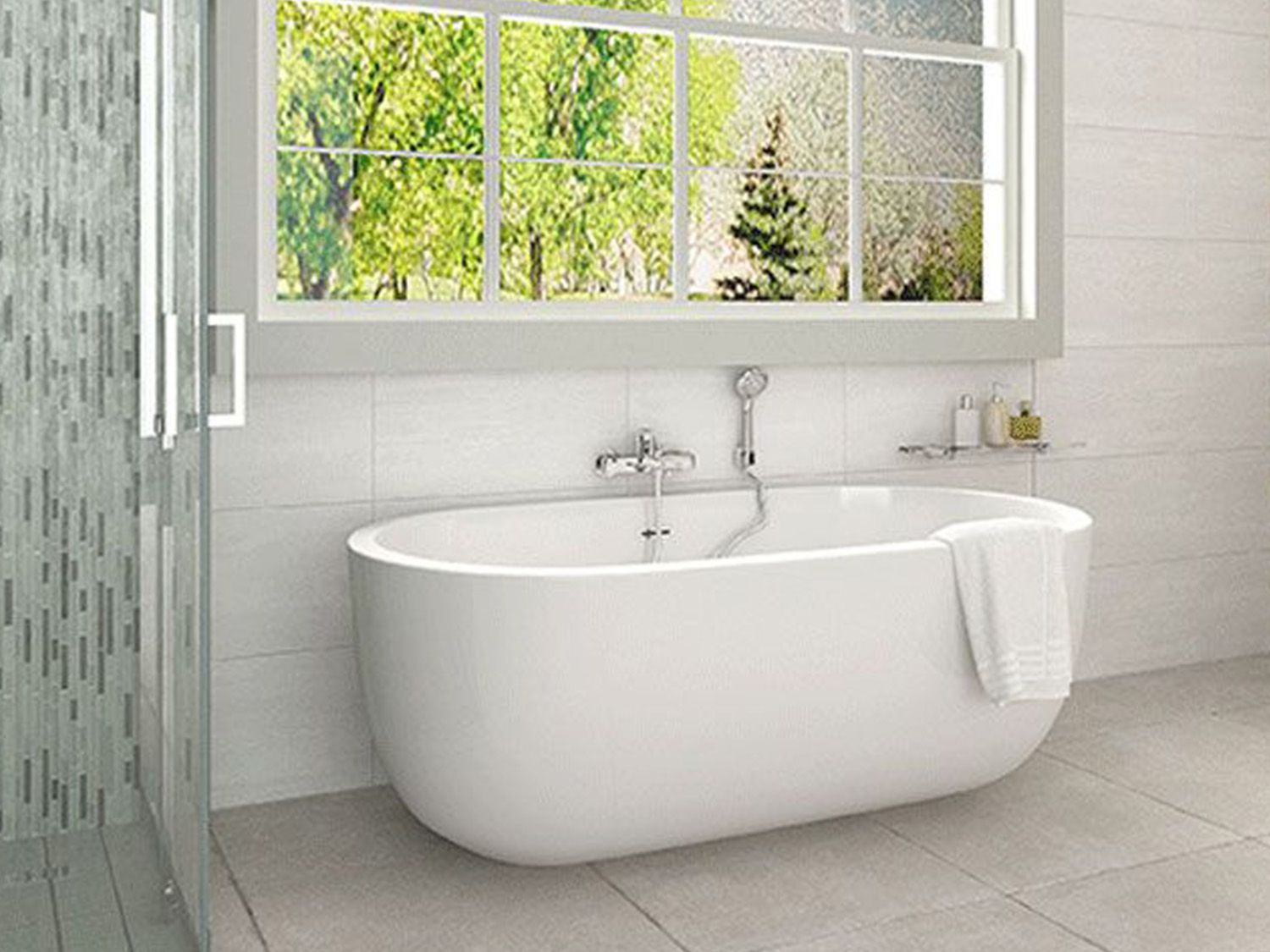 Trevi Ntombi White Acrylic Freestanding Bath 1550 x 750mm