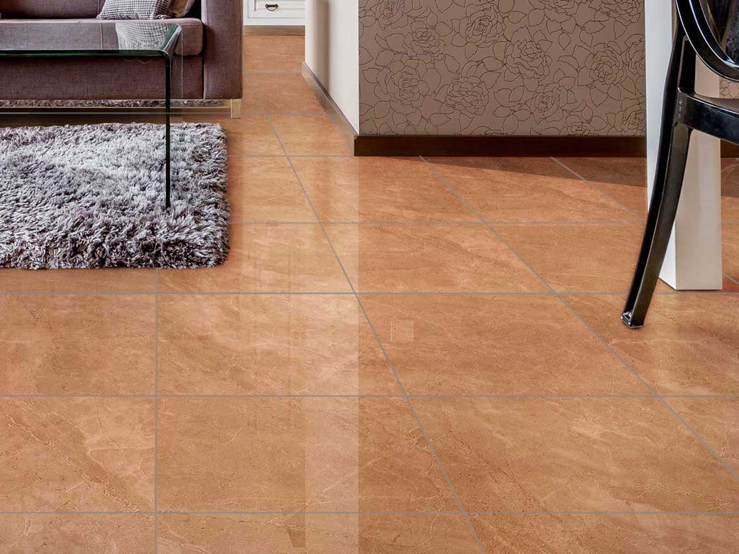 Shiny Floor Tiles For Living Room
